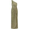 Adrianna Papell Womens Stardust Pleated Draped Gown(Green Slate)