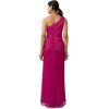 Adrianna Papell Womens Stardust Pleated Draped Gown(Magenta)