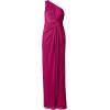 Adrianna Papell Womens Stardust Pleated Draped Gown(Magenta)