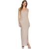 Adrianna Papell Womens Metallic Knit Gown(Champagne)