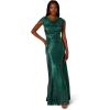 Adrianna Papell Womens Metallic Knit Gown(Emerald)