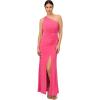 Adrianna Papell Womens One Shoulder Jersey Gown(Pink Lotus)