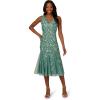 Adrianna Papell Womens Ruffle Bead Dress(Green Slate)