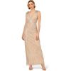 Adrianna Papell Women’s Sleeveless Bead Long Dress(Biscotti)