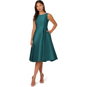 Adrianna Papell Women’s Sleeveless Tea Length Dress, Lily Teal, 10