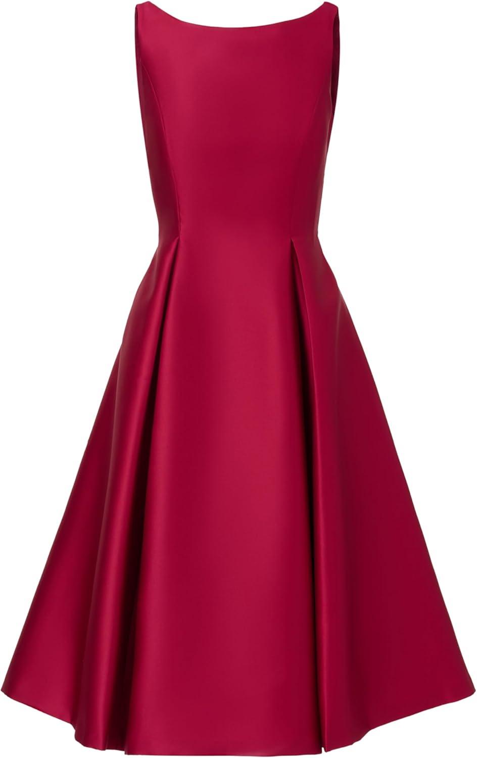 imageAdrianna Papell Womens Sleeveless Tea Length Dress Red Plum