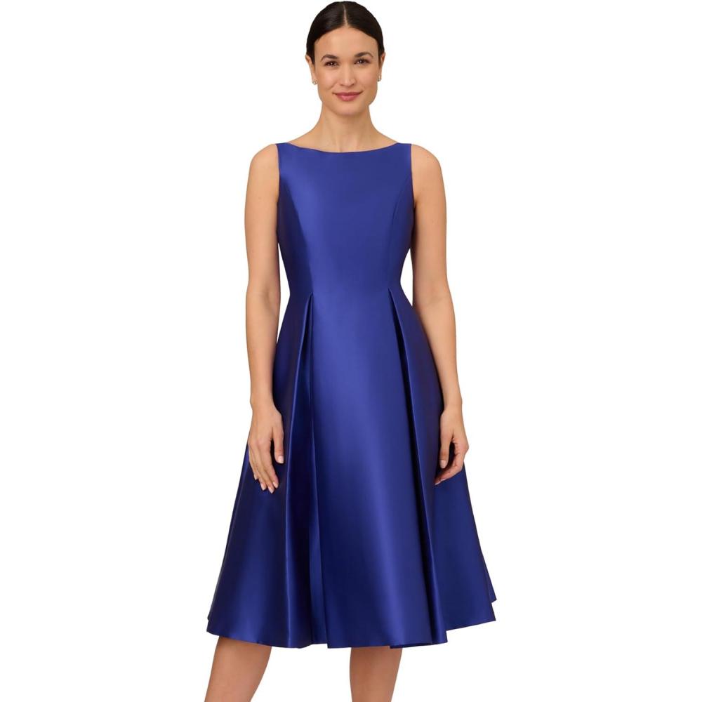 imageAdrianna Papell Womens Sleeveless Tea Length Dress Neptune 18
