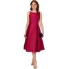 Adrianna Papell Women’s Sleeveless Tea Length Dress, Red Plum