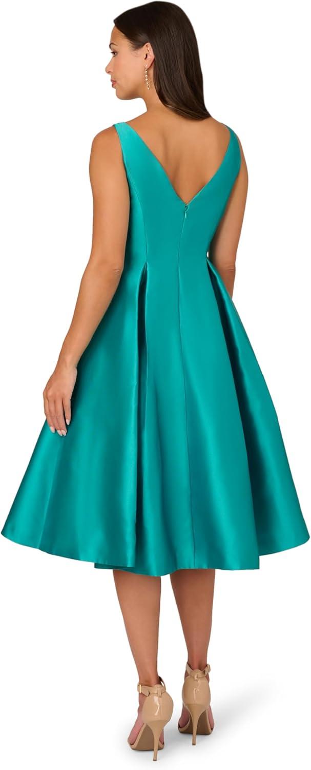 imageAdrianna Papell Womens Sleeveless Tea Length Dress Exotic Jade
