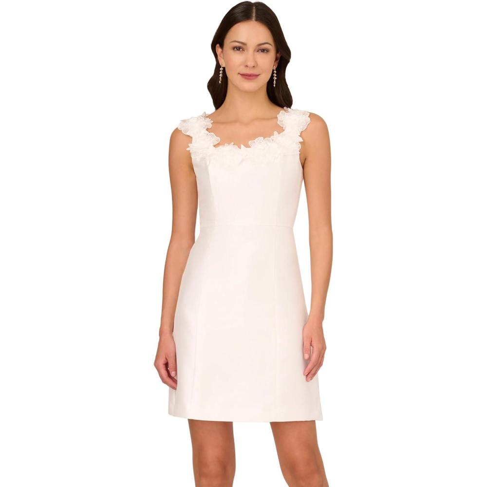 imageAdrianna Papell Womens Mikado Cocktail DressIvory