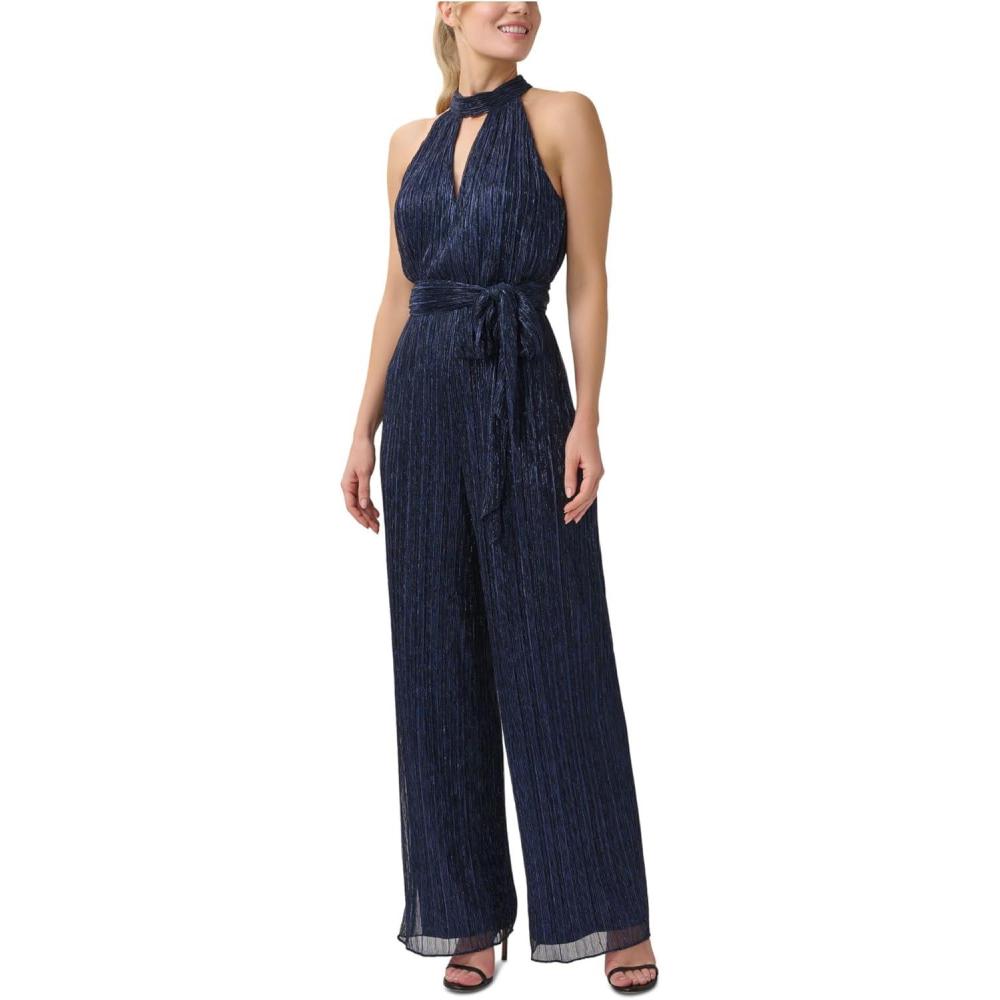 imageAdrianna Papell womens Metallic Crinkle JumpsuitNavy Night