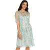 Adrianna Papell Women’s 3D Floral Sequin Dress(Sea Glass)
