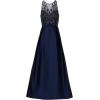 Adrianna Papell Womens Bead Combo Taffeta Long Dress(Light Navy)