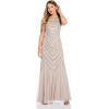 Adrianna Papell Womens Bead Covered Gown(Marble)