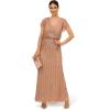 Adrianna Papell Women’s Beaded Blouson Long Dress, Rose Gold, 8