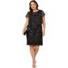 Adrianna Papell Womens Beaded Cocktail Dress(Black/Gunmetal)