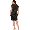 Adrianna Papell Womens Beaded Cocktail Dress(Black/Gunmetal)
