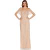 Adrianna Papell Women’s Beaded Flounce Top Gown(Blush)