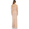 Adrianna Papell Women’s Beaded Flounce Top Gown(Blush)
