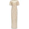 Adrianna Papell Women’s Beaded Flutter Sleeve Gown(Biscotti)