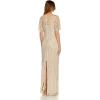 Adrianna Papell Women’s Beaded Flutter Sleeve Gown(Biscotti)