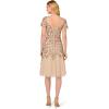 Adrianna Papell Womens Beaded Lace Dress(Biscotti)