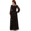 Adrianna Papell Womens Beaded Long Sleeve Gown(Black Multi)