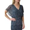 Adrianna Papell Women’s Beaded Mesh Blouson Dress(Dusty Blue)