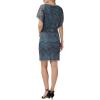 Adrianna Papell Women’s Beaded Mesh Blouson Dress(Dusty Blue)