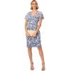 Adrianna Papell Women’s Beaded Mesh Dress(French Blue/Ivory)