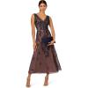 Adrianna Papell Women’s Beaded Mesh Dress(Navy/Rosegold)