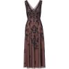 Adrianna Papell Women’s Beaded Mesh Dress(Navy/Rosegold)