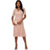 Adrianna Papell Women’s Beaded Midi Dress with Godets(Steel Rose)