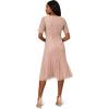 Adrianna Papell Women’s Beaded Midi Dress with Godets(Steel Rose)