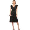 Adrianna Papell Womens Beaded Midi Dress(Black/Gunmetal)