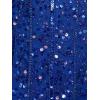 Adrianna Papell Womens Beaded Off Shoulder Gown(Brilliant Sapphire)