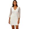 Adrianna Papell Women’s Beaded Sequin Bell Sleeve DRS(Ivory)