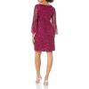 Adrianna Papell Women’s Beaded Sequin Bell Sleeve DRS(Raspberry Wine)