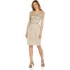 Adrianna Papell Women’s Beaded Sheath Dress(Biscotti)