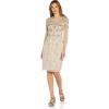 Adrianna Papell Women’s Beaded Sheath Dress(Biscotti)