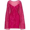 Adrianna Papell Women’s Beaded Short Cape Sleeve Dress(Hot Orchid)