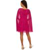 Adrianna Papell Women’s Beaded Short Cape Sleeve Dress(Hot Orchid)