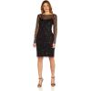 Adrianna Papell Womens Beaded Short Dress(Black)