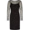 Adrianna Papell Womens Beaded Short Dress(Black)