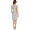 Adrianna Papell Women’s Beaded Short Dress(Bridal Silver)