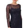 Adrianna Papell Womens Beaded Short Dress(Navy)