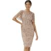 Adrianna Papell Women’s Beaded Short Dress(Rose Gold)