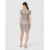 Adrianna Papell Womens Beaded Short Dress(Sterling/Nude)