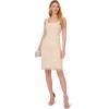 Adrianna Papell Women’s Beaded Square Neck Short Dress(Ivory/Pearl)