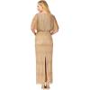 Adrianna Papell Womens Beaded Surplice Gown(Champagne Gold)